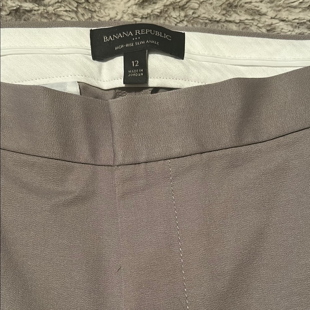 Banana Republic Taupe High-Rise Slim Ankle Pants